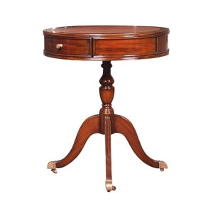 Home Decor Side Table Drum Table Ron, Leather Top 34870L Side View