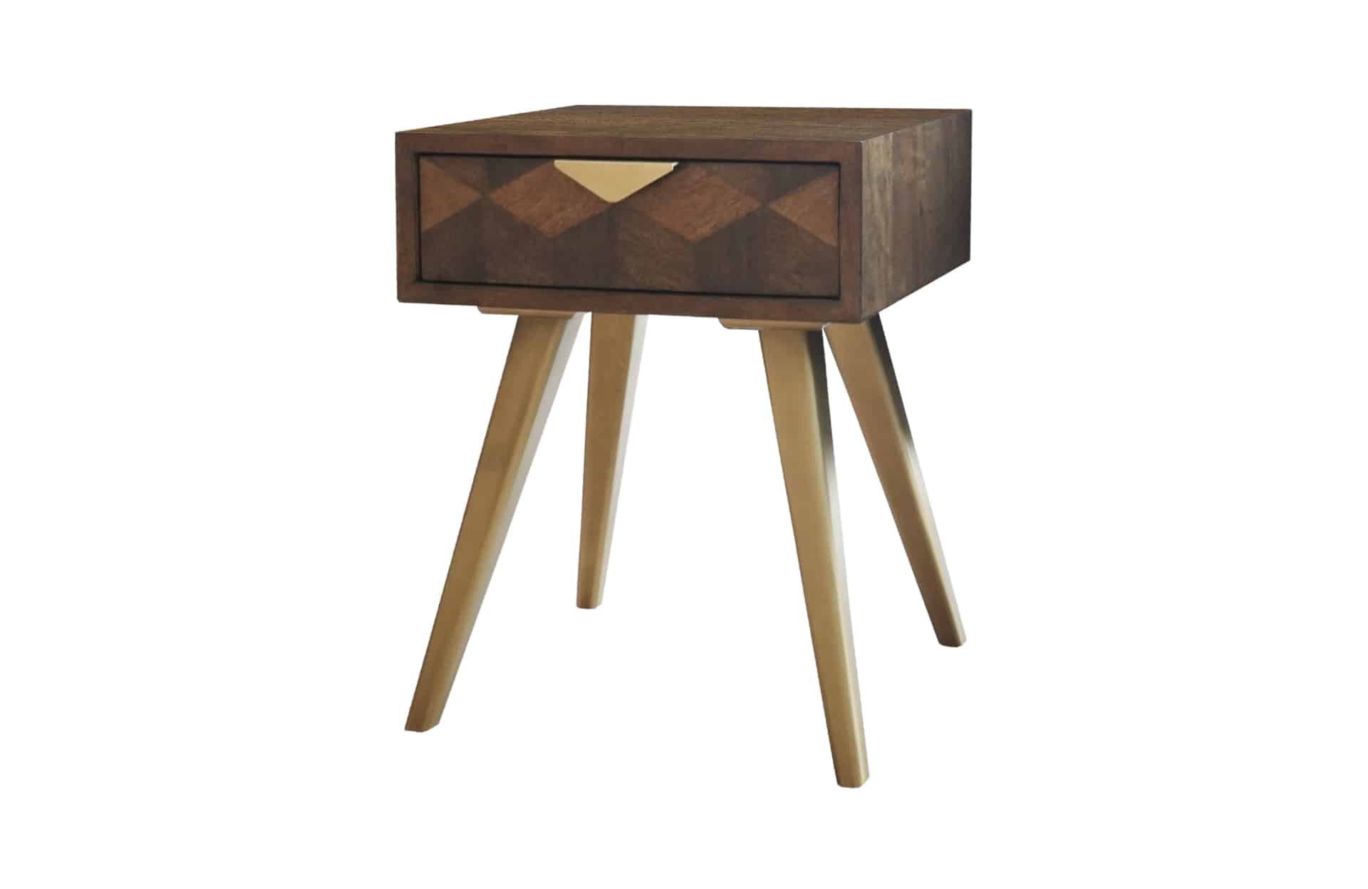 Home Decor BK-032-004 Side Table 1 Drawer Side View