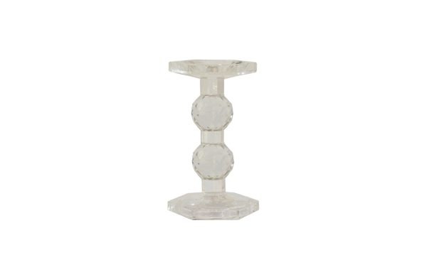 Sylvie Lead Crystal Pillar Candle Holder 72604