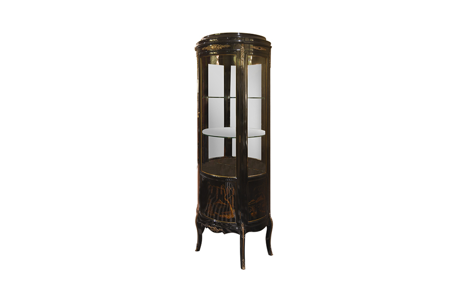 Home Decor Display Cabinet Chinoiserie Camille,with Lighting 34039LED Side View