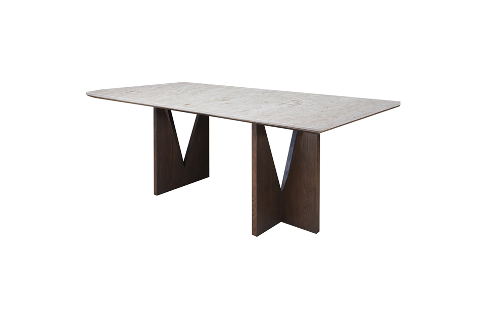 Home Decor Dining Table Marca Rectangular Dining 84" Side View