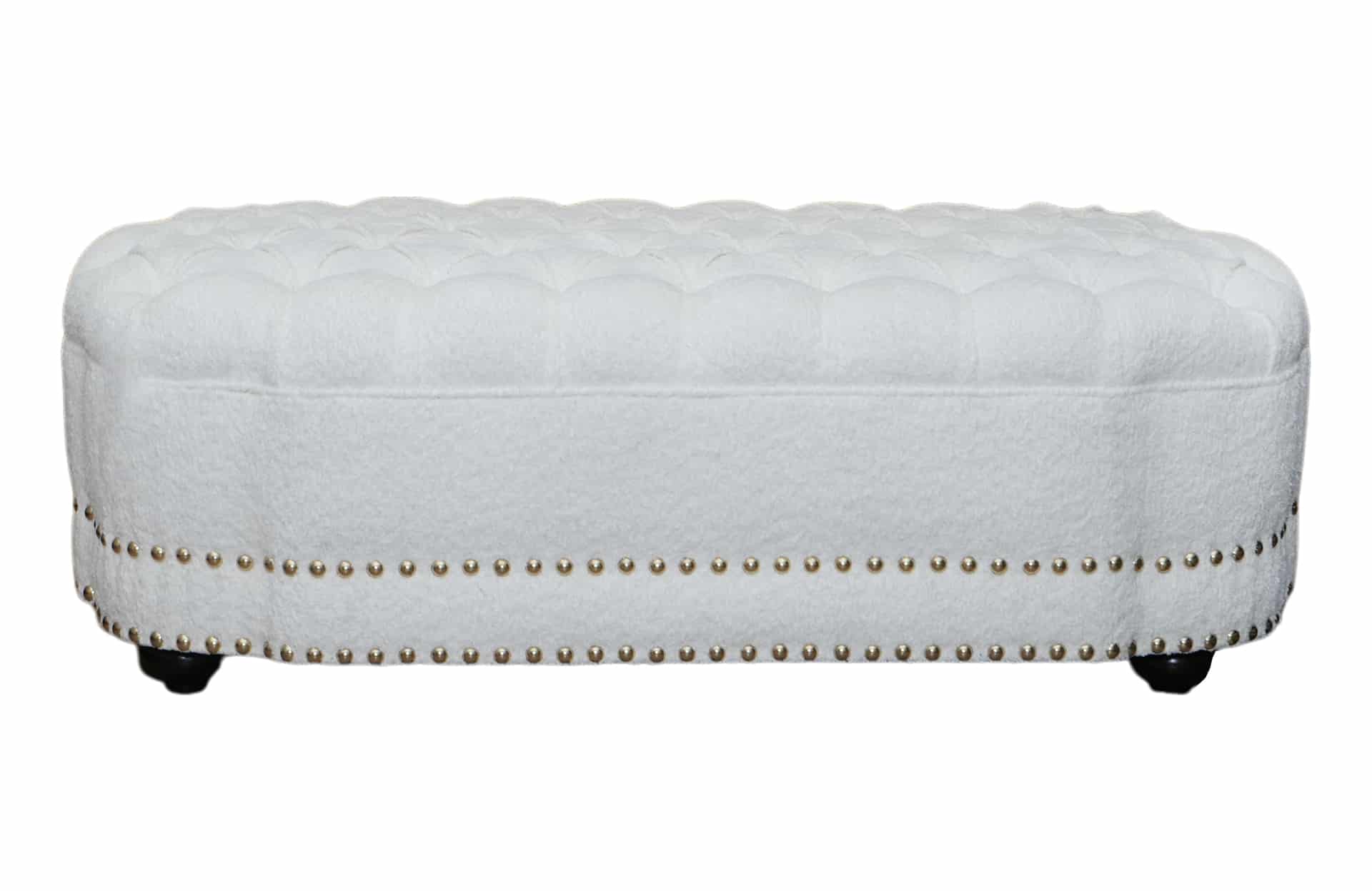 Home Decor Dorothy Ottoman MG-Ivory Front View