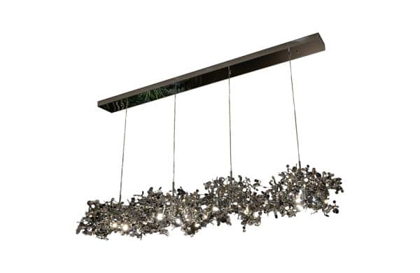 Home Decor Ceiling Light Pendant Lamp 10057P/4L Silver Side View