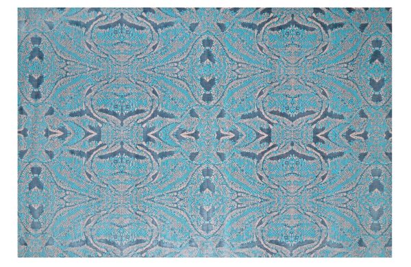 Home Decor Rectangle Carpet Bamboo Silk 20 Blue (250X350) Front View