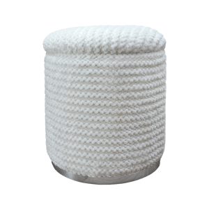 Home decor Akio Pouf ( Plat ) MG Ivory Front View