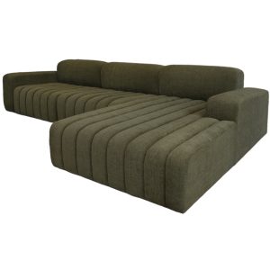 Home Decor Sectional & Corner Sofas Hiroi Pipe L Sofa 1696 Bottle Green Side View