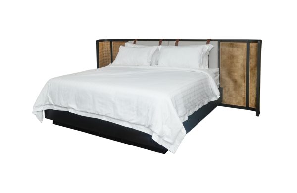 Home Decor Meru Bed and Bedsets Side View With Mattres