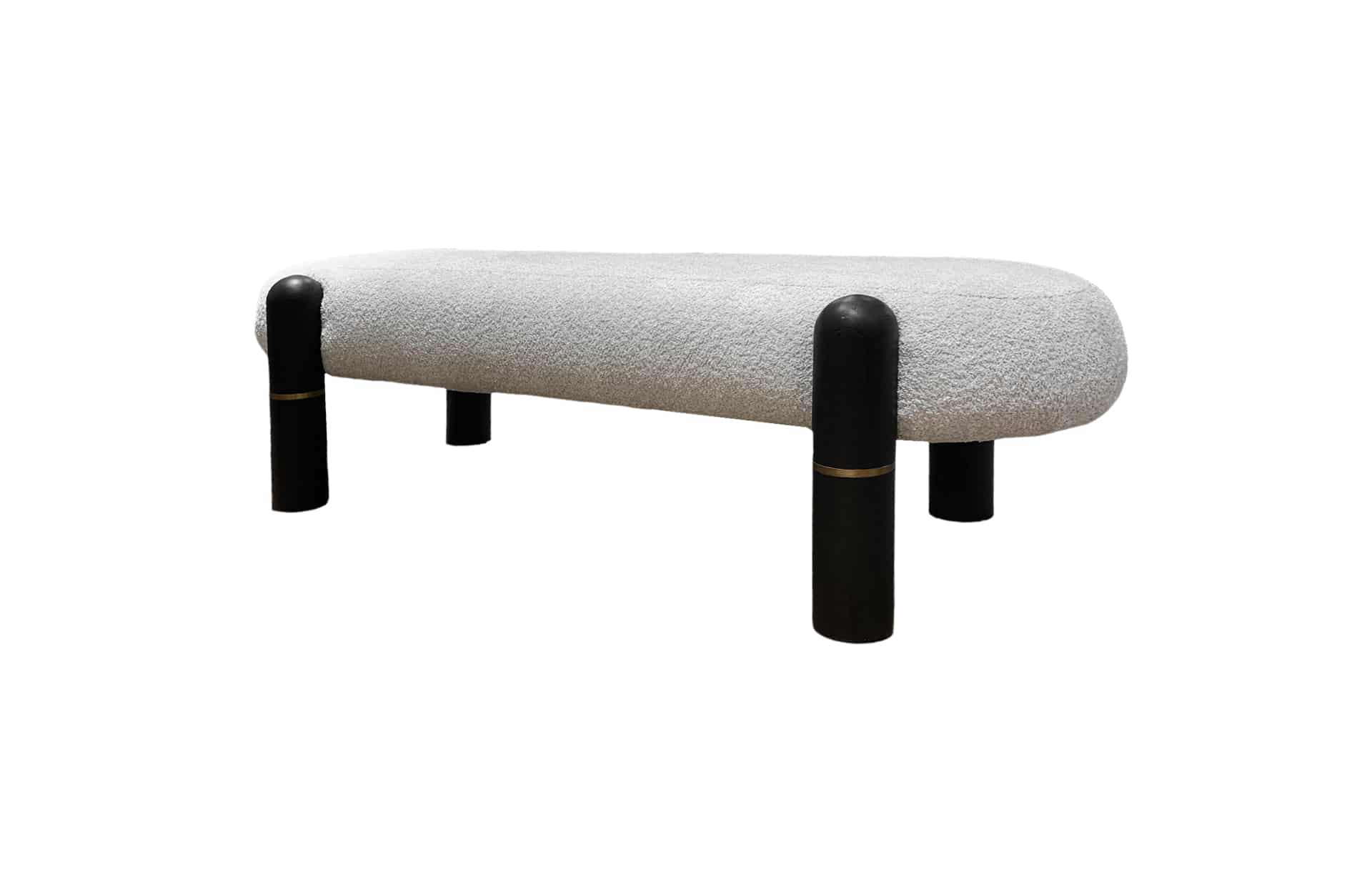 Home Decor Bench Elektra Oslo Grey Side View