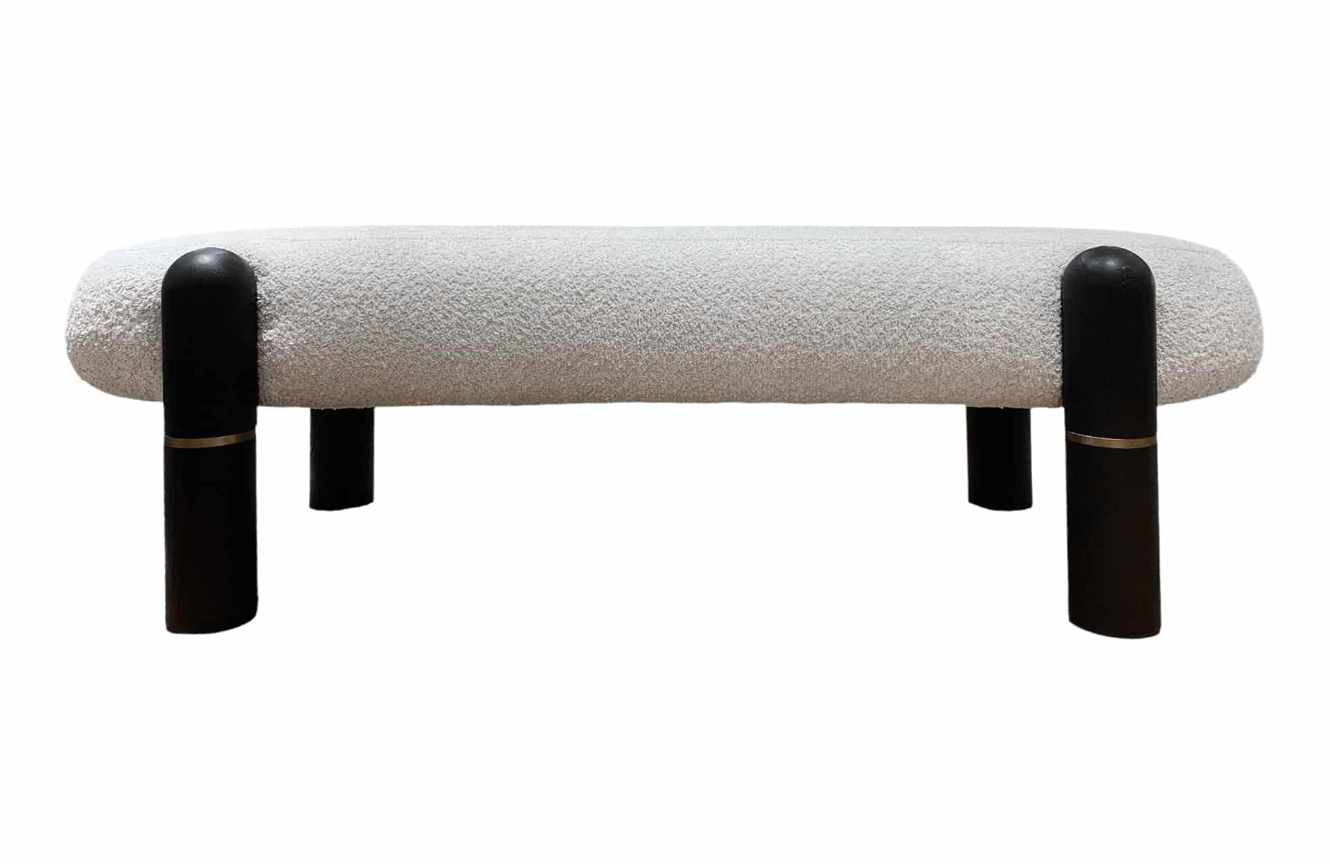 Home Decor Bench Elektra Oslo Grey Front View