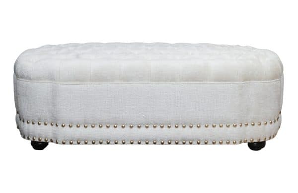 Home Decor Dorothy Ottoman M 05 Ivory Front View