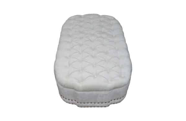 Home Decor Dorothy Ottoman M 05 Ivory Top / Side View