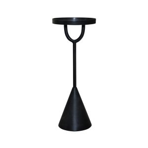 Home Decor Table Round Top AL-6390 Black Side Table Front View