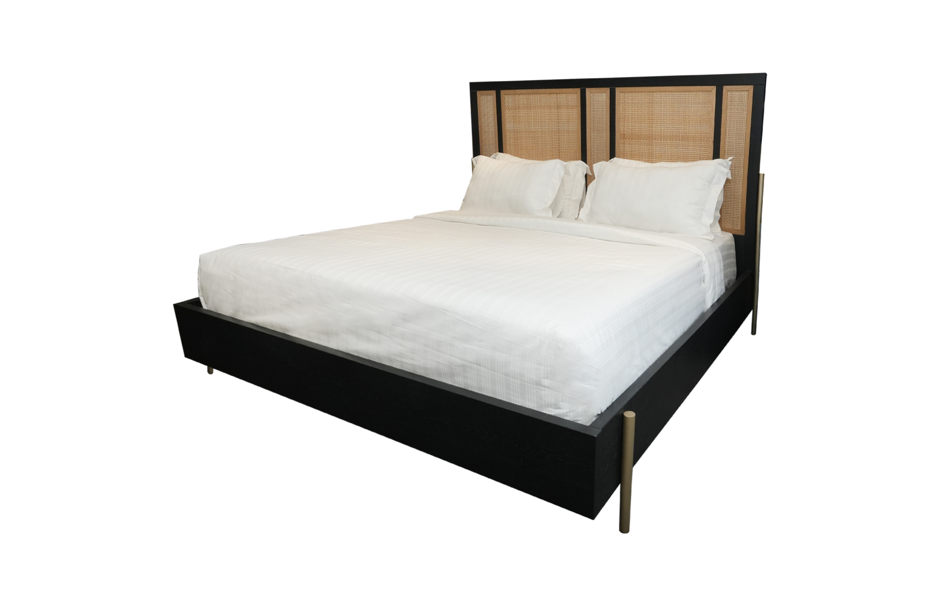 Home Decor Rattan King Bed Set Side View