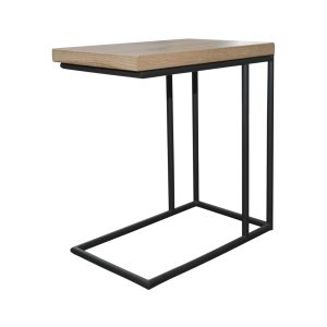 Home Decor Side Table Sullivan C Table with Iron Base Side/Front View