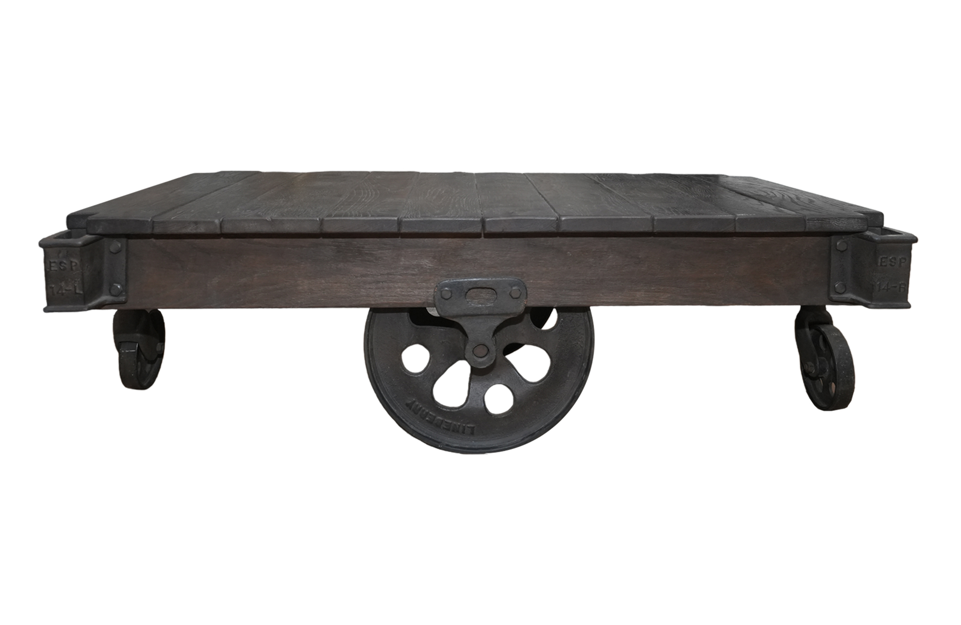 Home Decor Coffee Table Hennings Natural 88 Factory Cart Front View