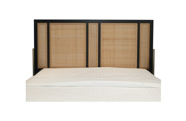 Home Decor Rattan King Bed Set Headboard Front View