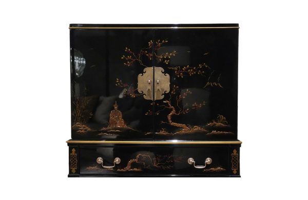 Home Decor Chest of Drawers and Dressers Chinoiserie silver cabinet 33937 Top Front View