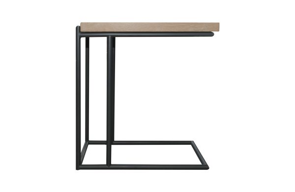 Home Decor Side Table Sullivan C Table with Iron Base Side View