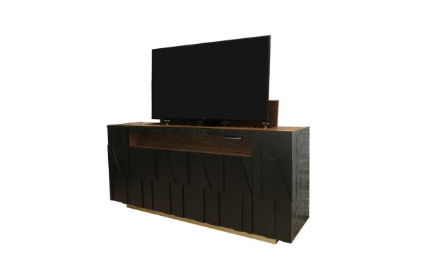 Home Decor TV Cabinets TV Lift Console CP75 Side View Opens The TV