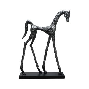 Home Decor Scluptures Resin Acient Sliver Horse A FC-SZ24051A Side View