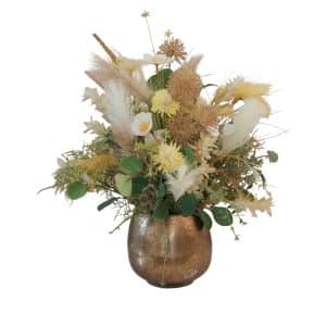 Home Decor Flower Arrangament No.111 - 022022 Brons Pot Trendy Artificial Flower Front View