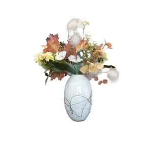 Home Decor Flower Arrangement No.85-012021 Murano Glass vase & Dahlia Front View