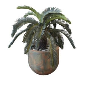 Home Decor Palm Pendek & Brown Planter No.65 ( 31012020 ) Front View