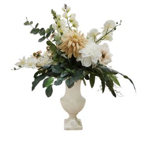 Home Decor Flower Arrangement URN 69611 & Dahlias No.58 ( 19 ) Front View