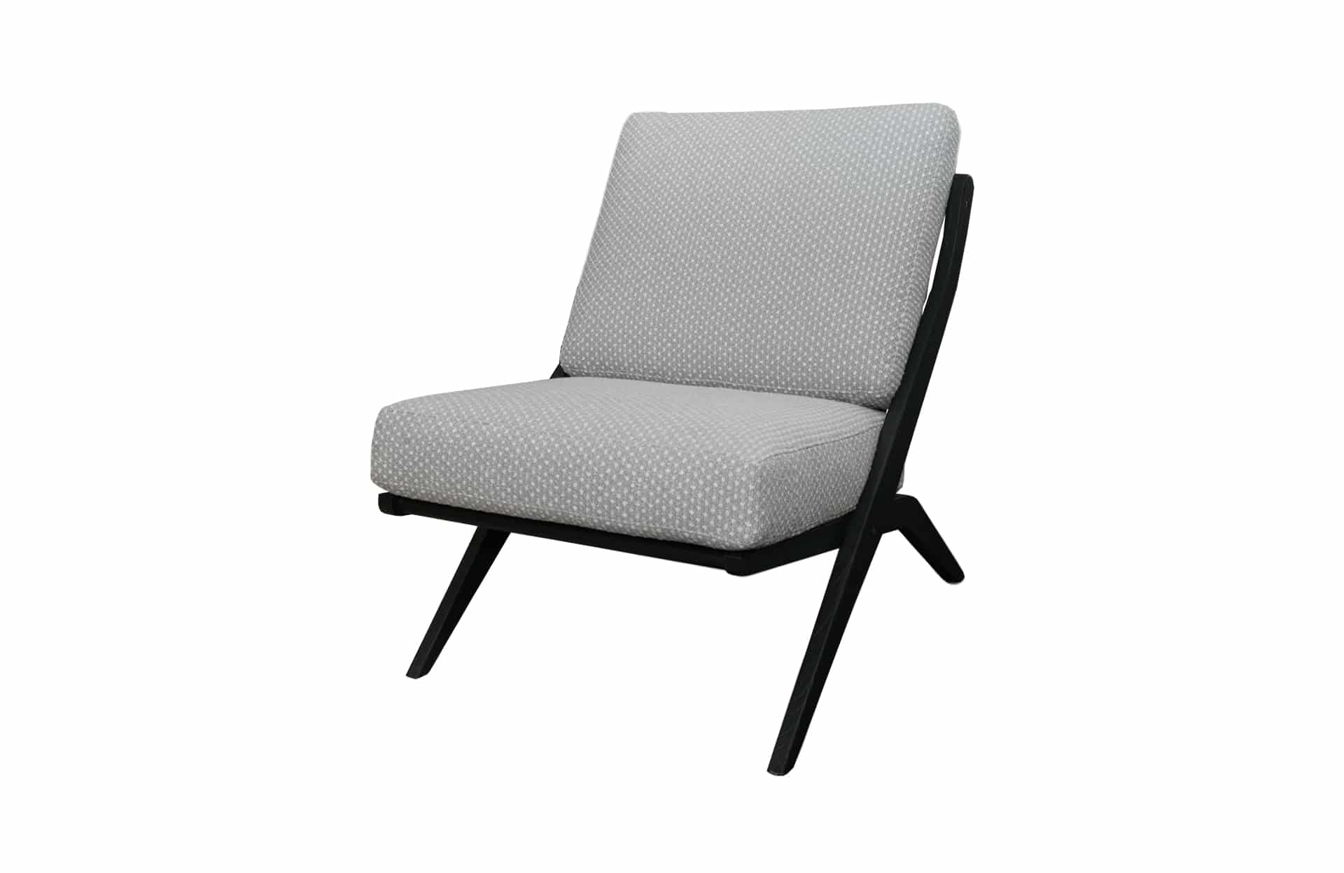 Home Decor Armchair Turin Grey with Dot Side View