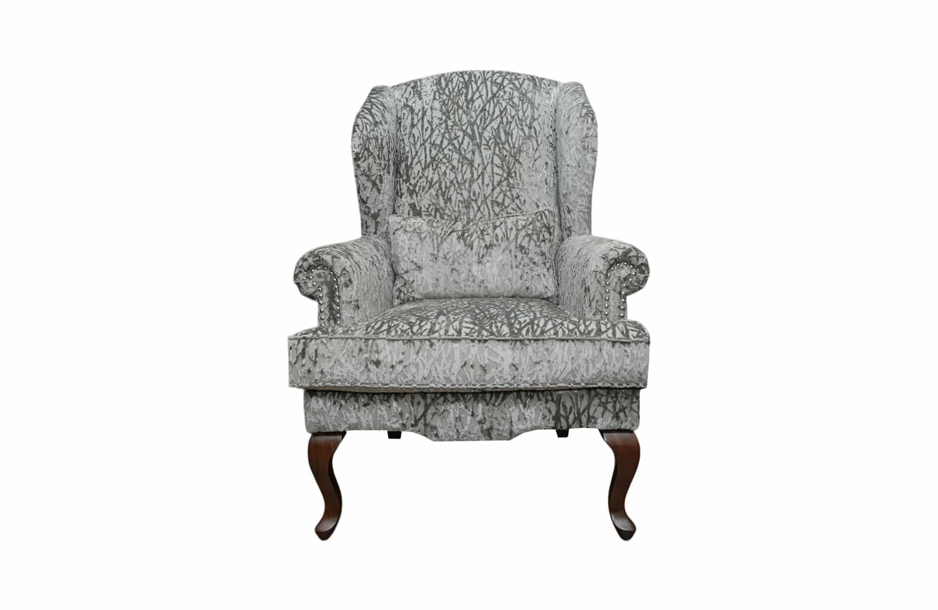 Home Decor Armchair Castaneda Wing Chair UV VF 0519-249 Grey Front View