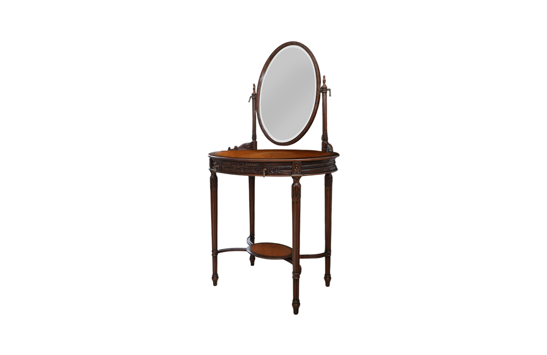 Home Decor Make Up Tables Vanity Paris Oval 33454 Side View