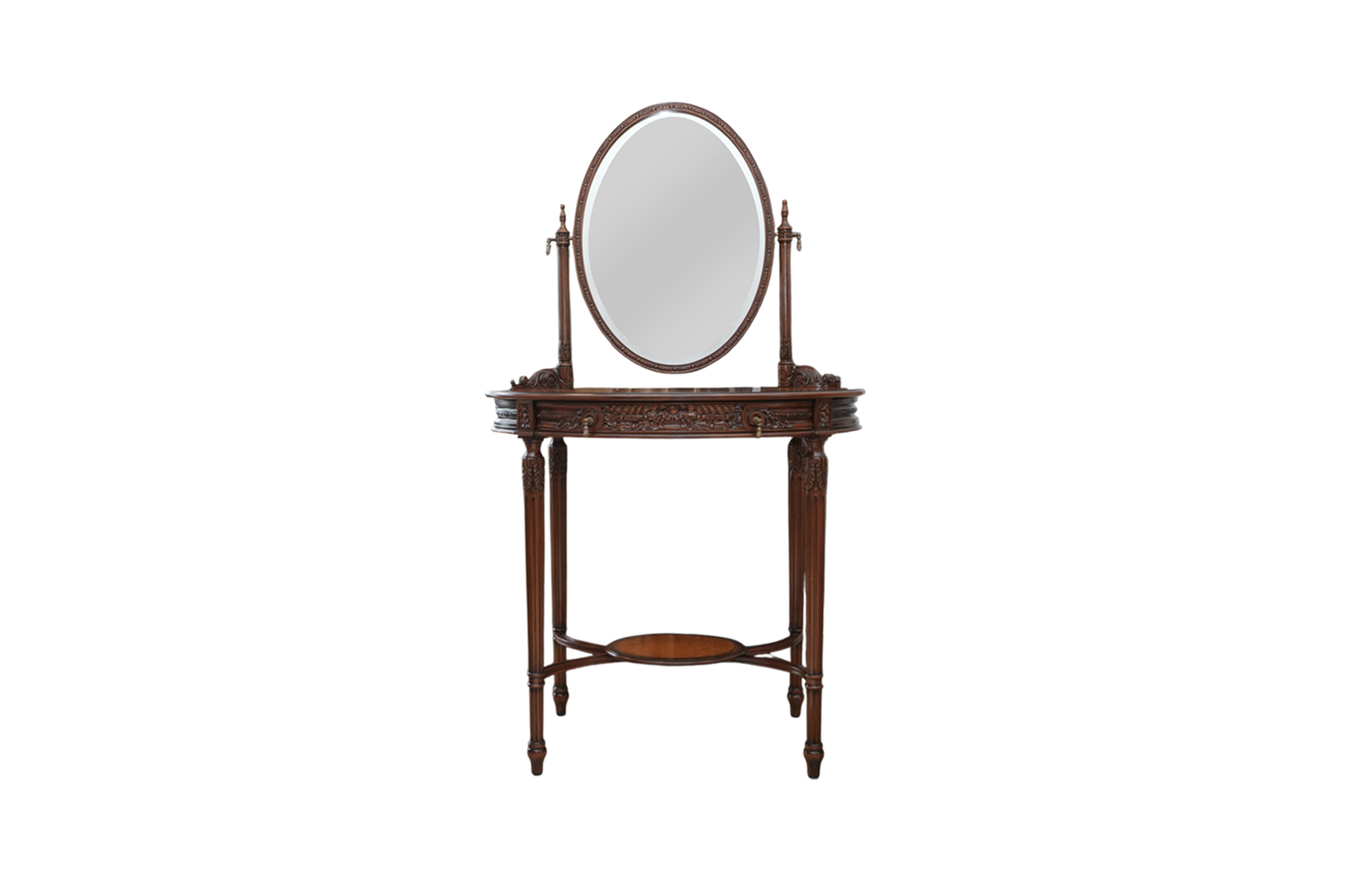 Home Decor Make up Table Vanity Paris Oval 33454 Front View