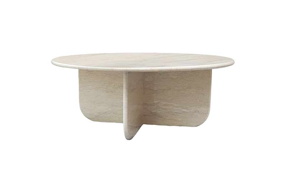 Home Decor Coffee Table Bona121 Marble Verlato Vanilla Side View