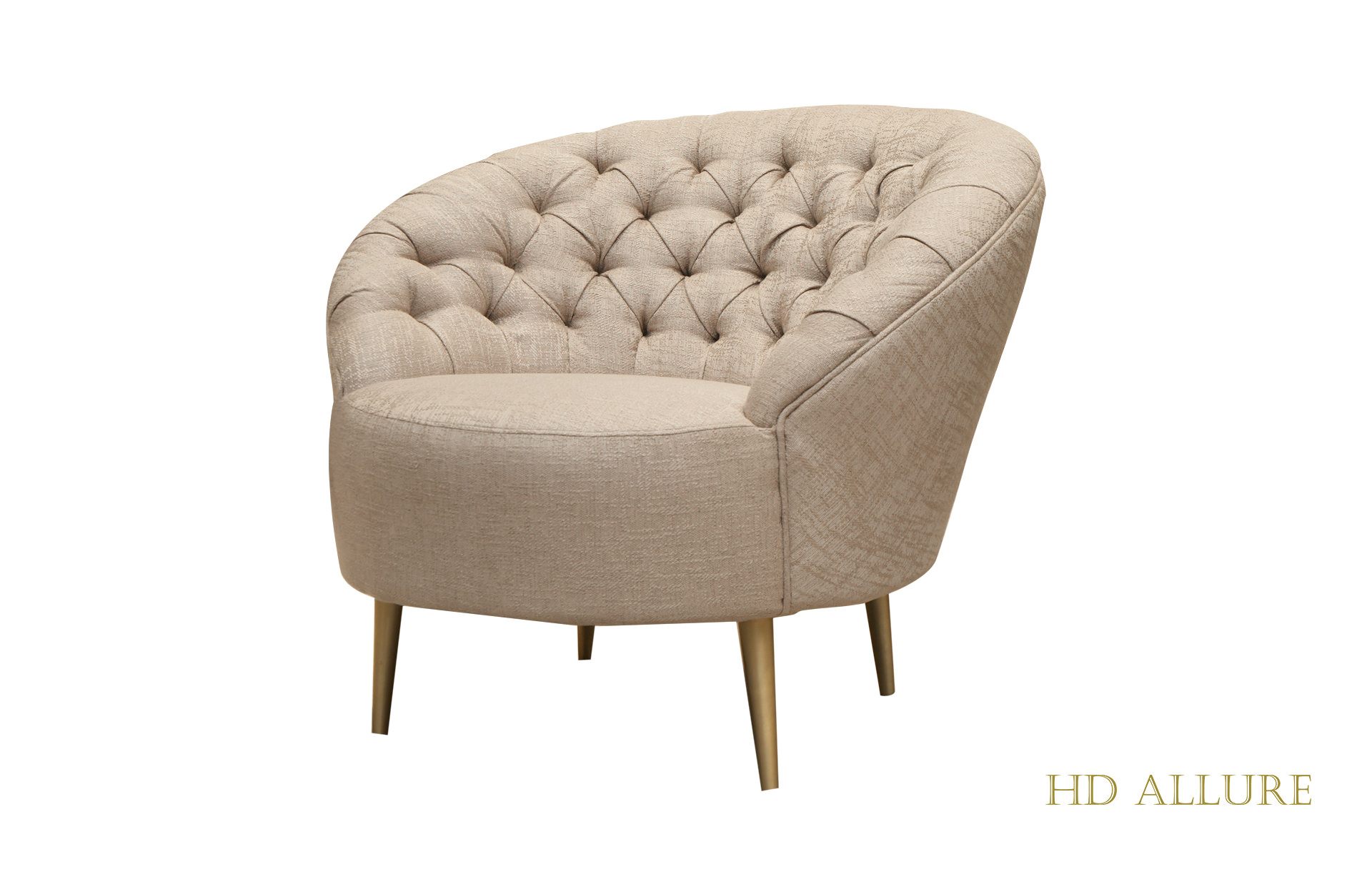 Home Decor Armchair Cordoba Chelsey Flax Side View