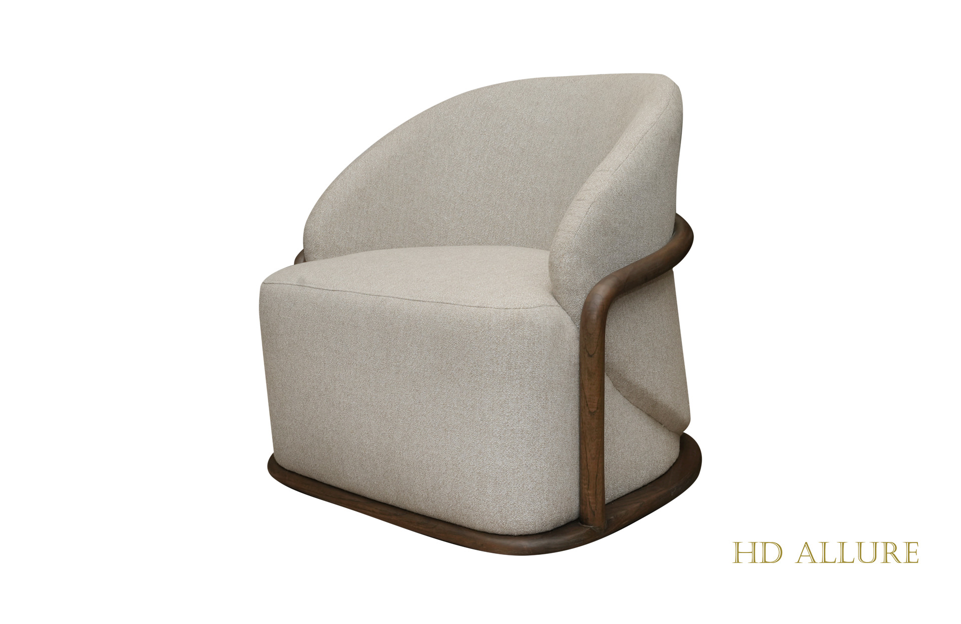 Home Decor Armchair Snail Tan Side View